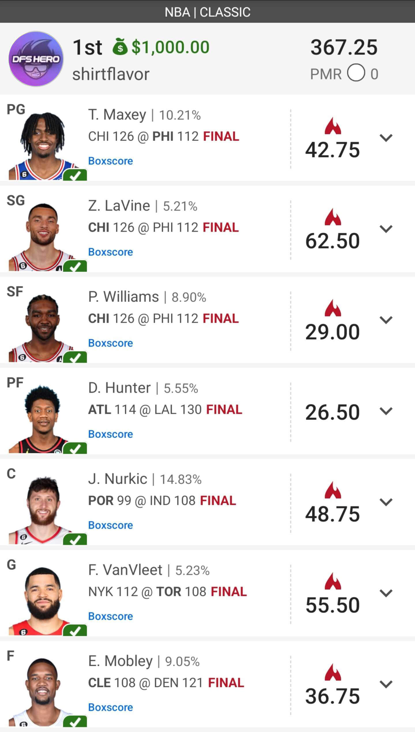 DFS Hero Victory #4
